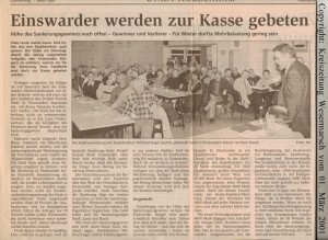 Einswarder werden zur Kasse gebeten - Kreiszeitung Wesermarsch vom 01. März 2001 - Seite 1 von 2 Seiten