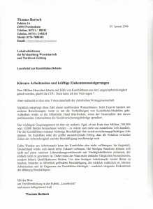 Leserbrief - Thomas Bartsch - Kombilohn-Debatte - Kürzere Arbeitszeiten und kräftige Einkommenssteigerungen - 05. Januar 2006