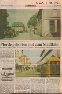 Pferde gehörten zum Stadtbild - Nordwest-Zeitung vom 11. Juni 1993