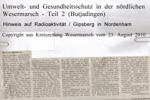 Radioaktivität aus dem Schornstein - Kreiszeitung Wesermarsch vom 23. August 2010 - Teil 2