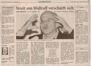 Streit um Wallraff verschärft sich - Nordwest-Zeitung vom 09. September 2003